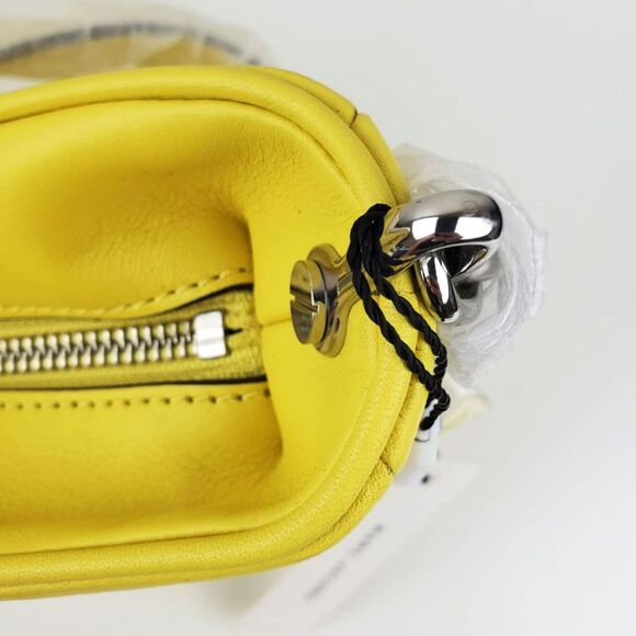 Marc Jacobs Calfskin Tempo Baguette Shoulder Bag Purse Meadowlark Yellow NEW - Picture 4 of 11